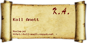 Koll Anett névjegykártya